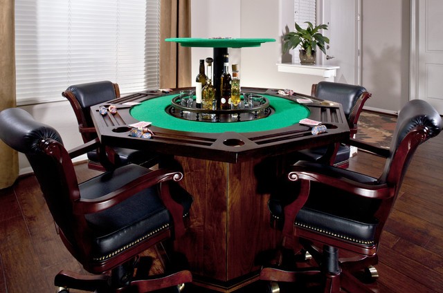 Custom poker table with hidden bar traditional phoenix
