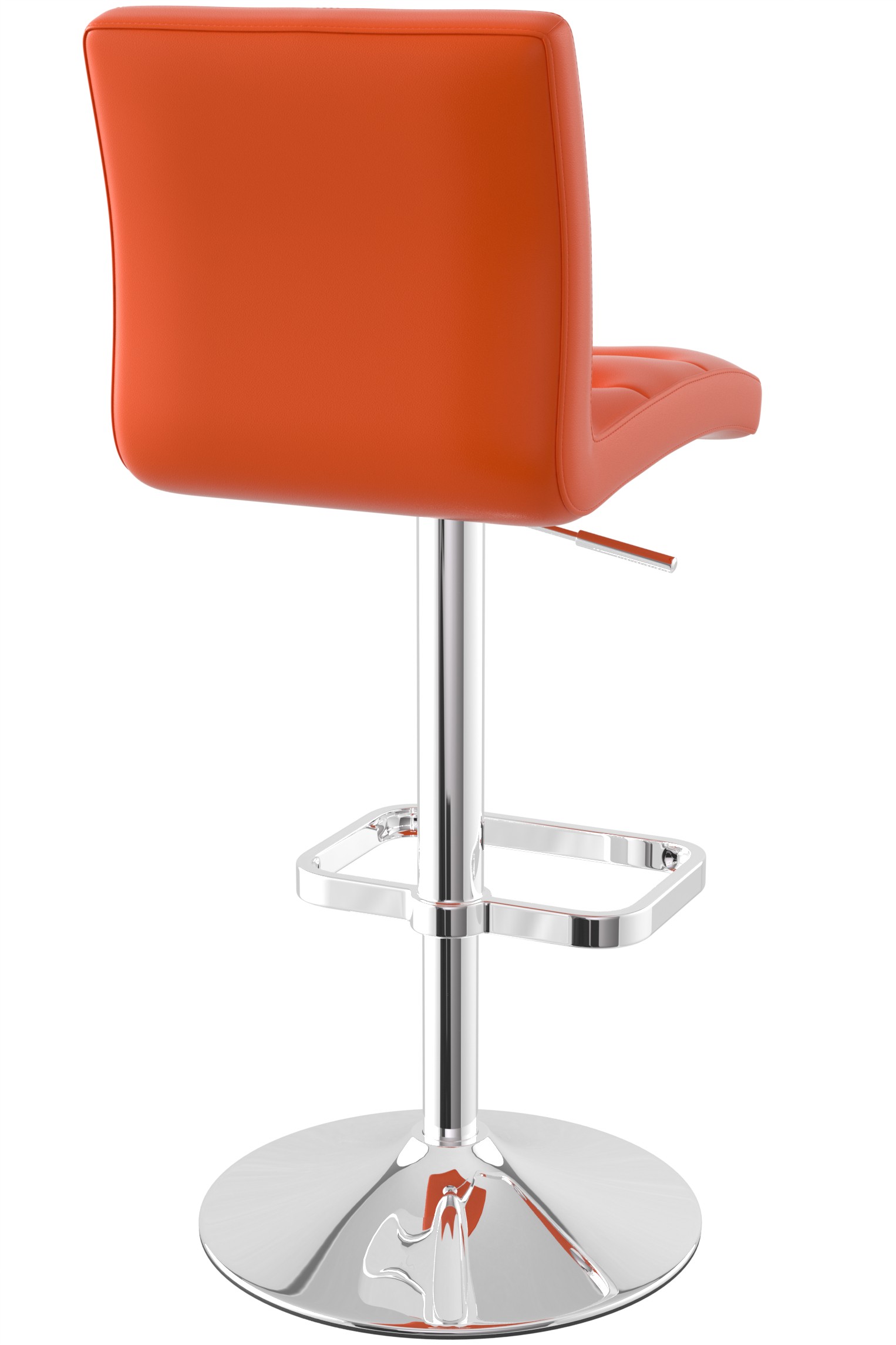 Deluxe chrome bar stool orange 1