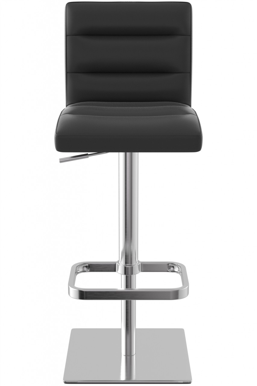 Deluxe real leather bar stool black