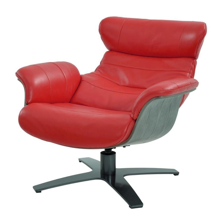 Enzo red leather swivel chair el dorado furniture 1