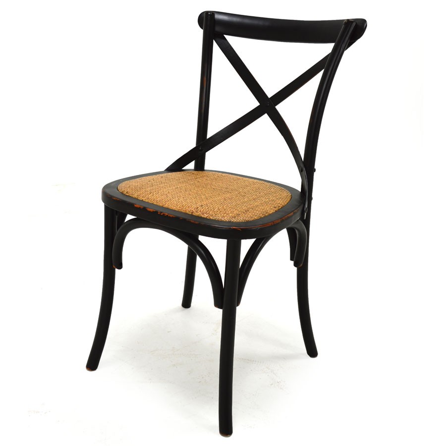 Eva chair distressed black rattan seat home source furniture