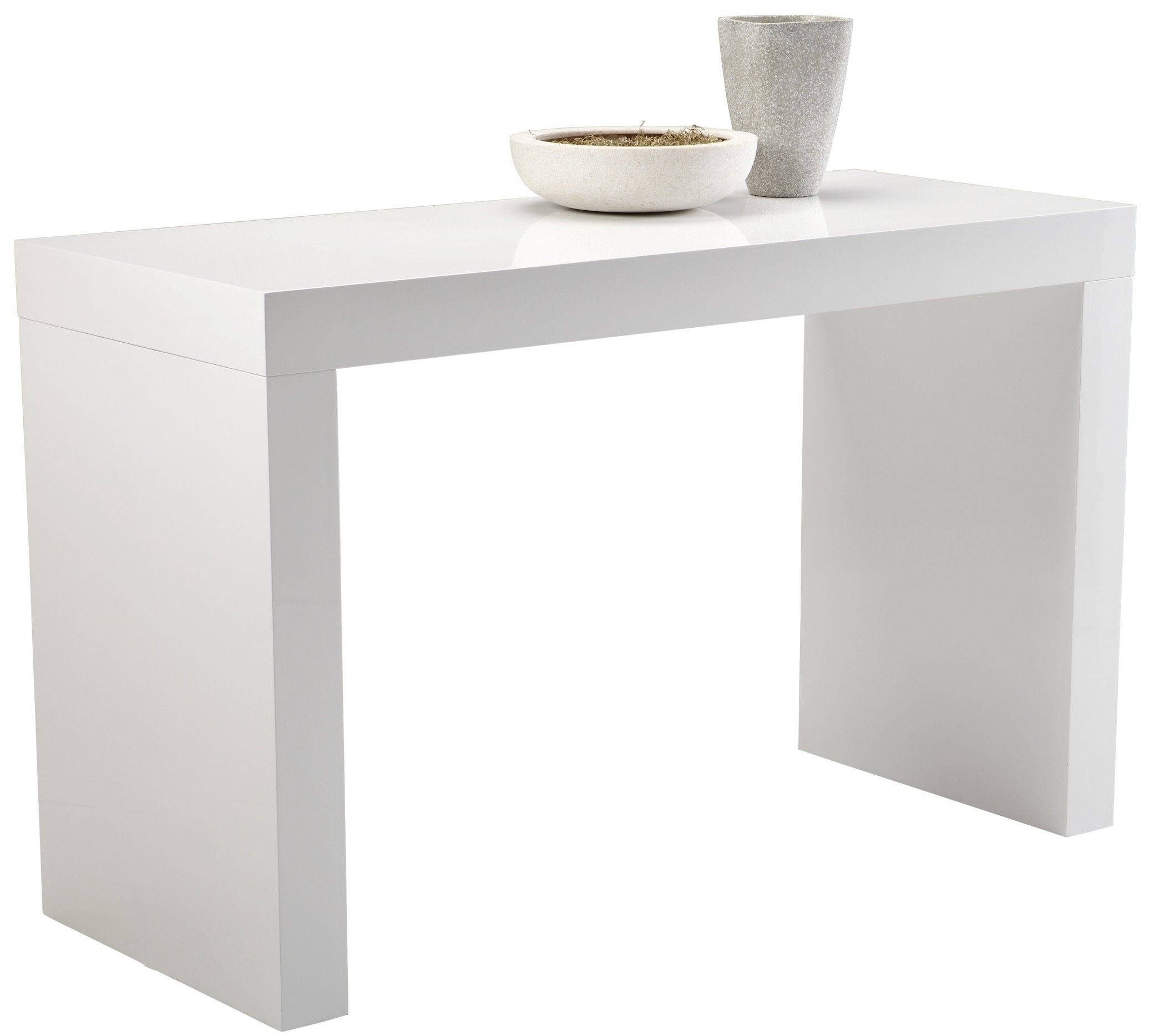 Faro white high gloss c shape bar table counter height