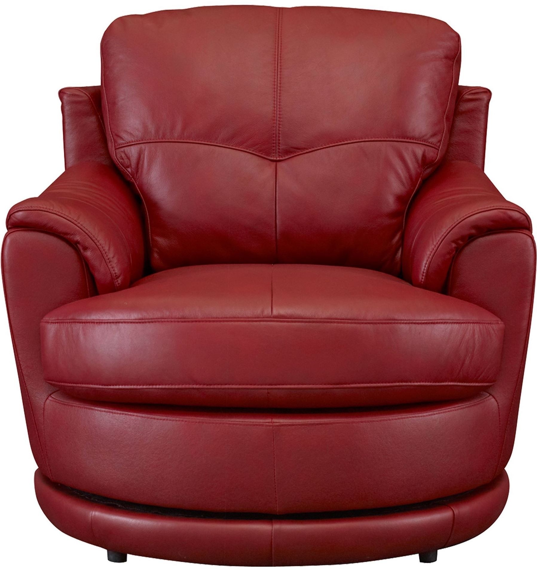 Globe red swivel chair from leather italia 1444 m1073
