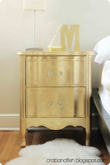 Gold leaf nightstand