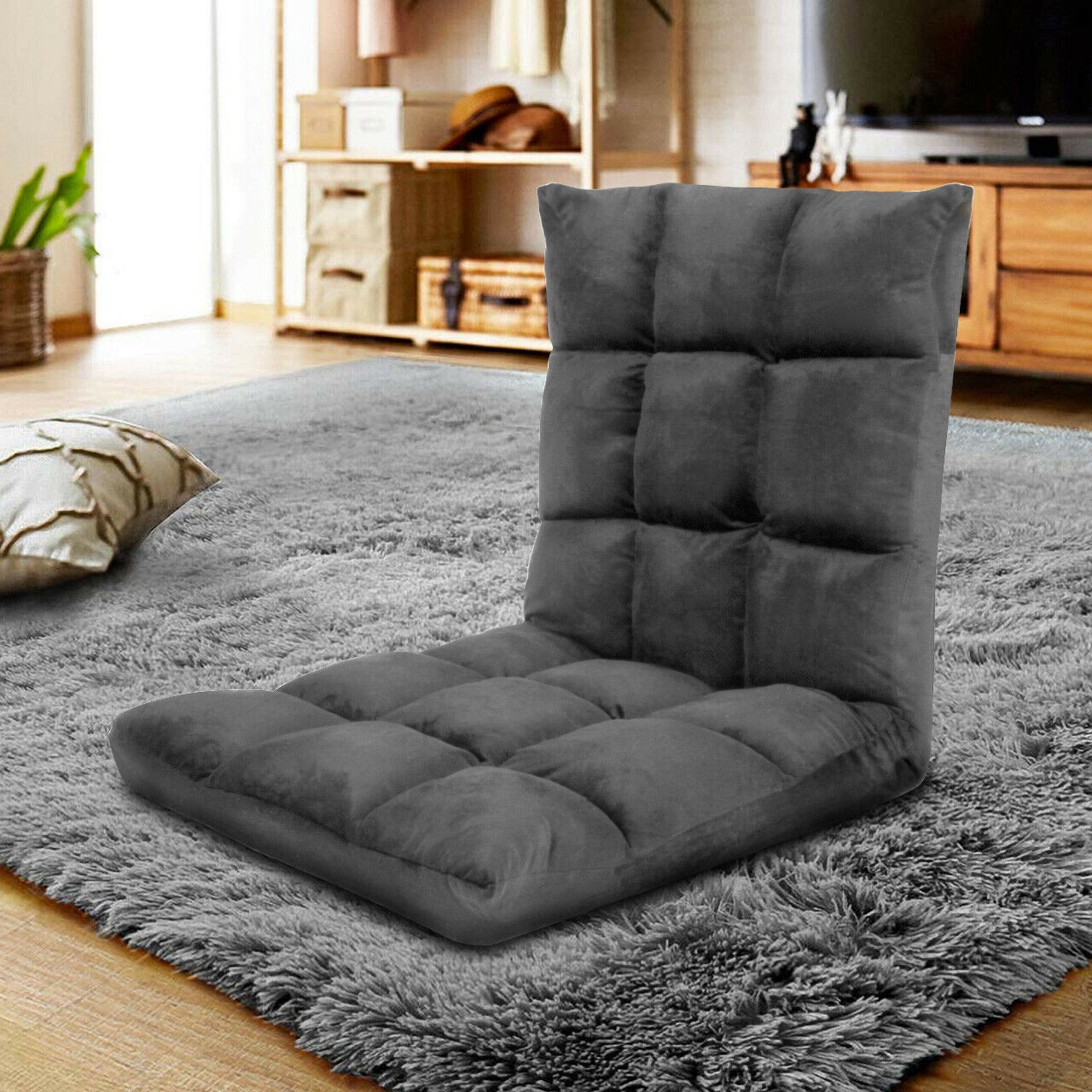 grey floor chair