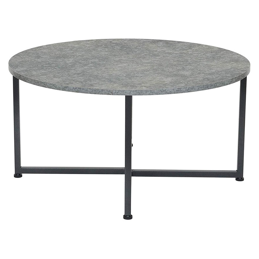 Household essentials 8096 1 round coffee table slate 1
