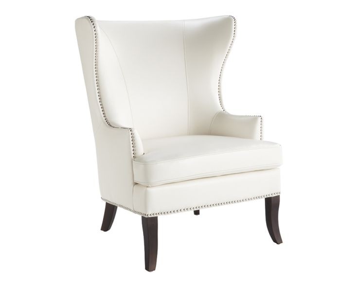 Hugh grant ivory leather wing chair white leather