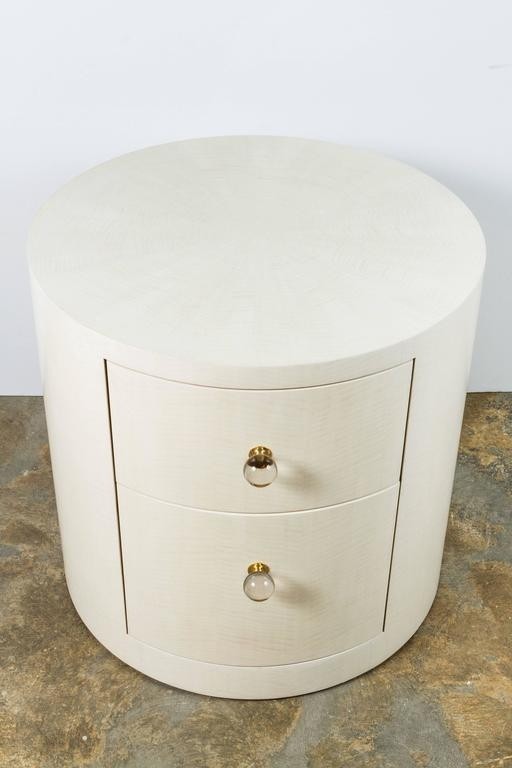 Italian inspired 1970s style round nightstand for sale at