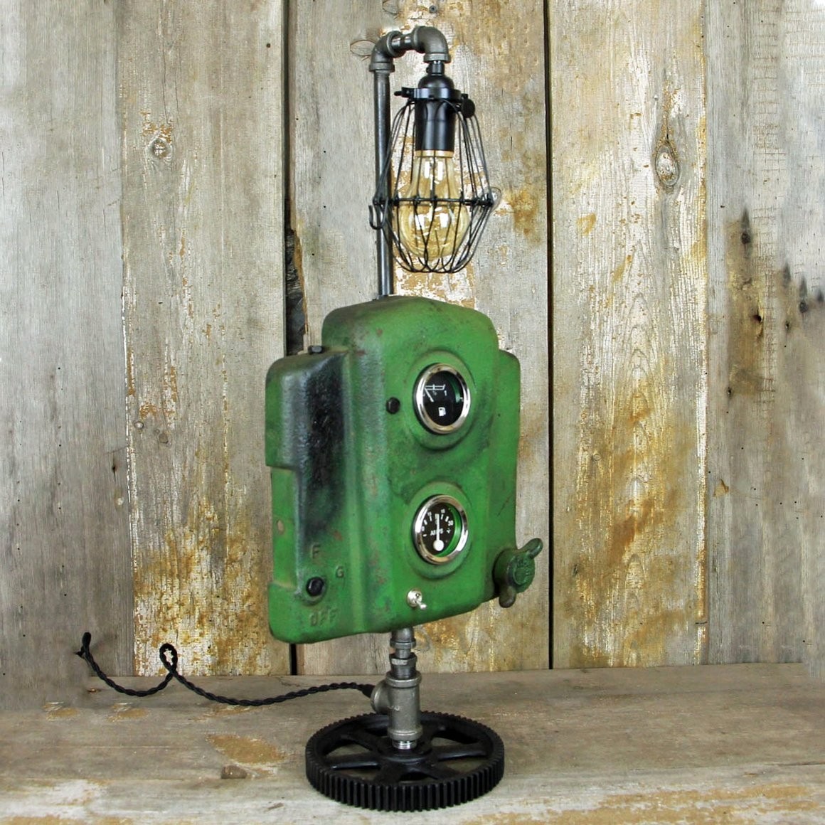 John deere plus steampunk equals a great industrial table
