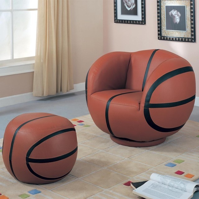 Kids sports chairs large kids basketball chair and ottoman 1