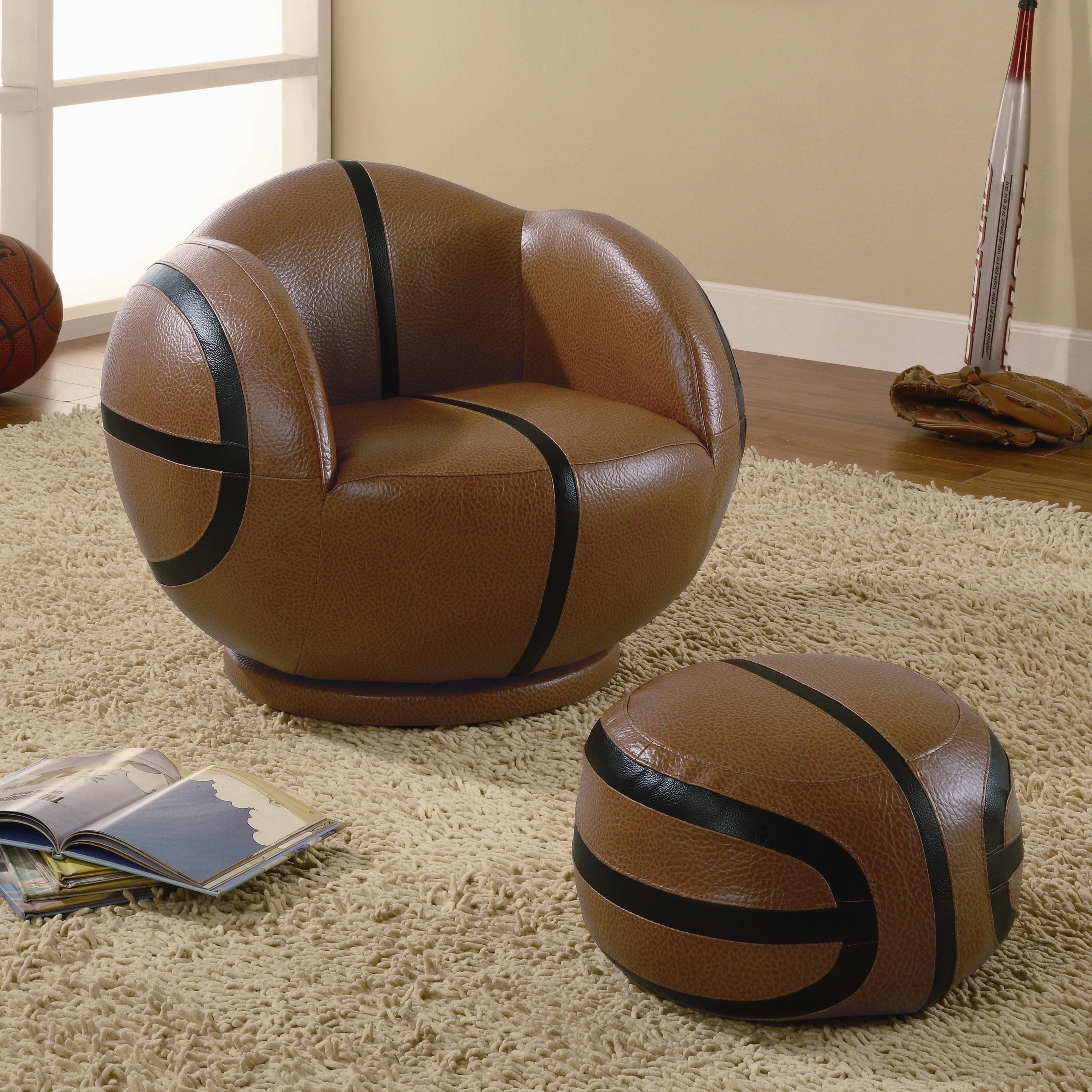Kids sports chairs small kids basketball chair and ottoman