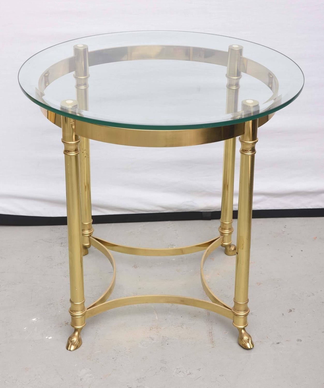 La barge brass and glass end table 1970 france at