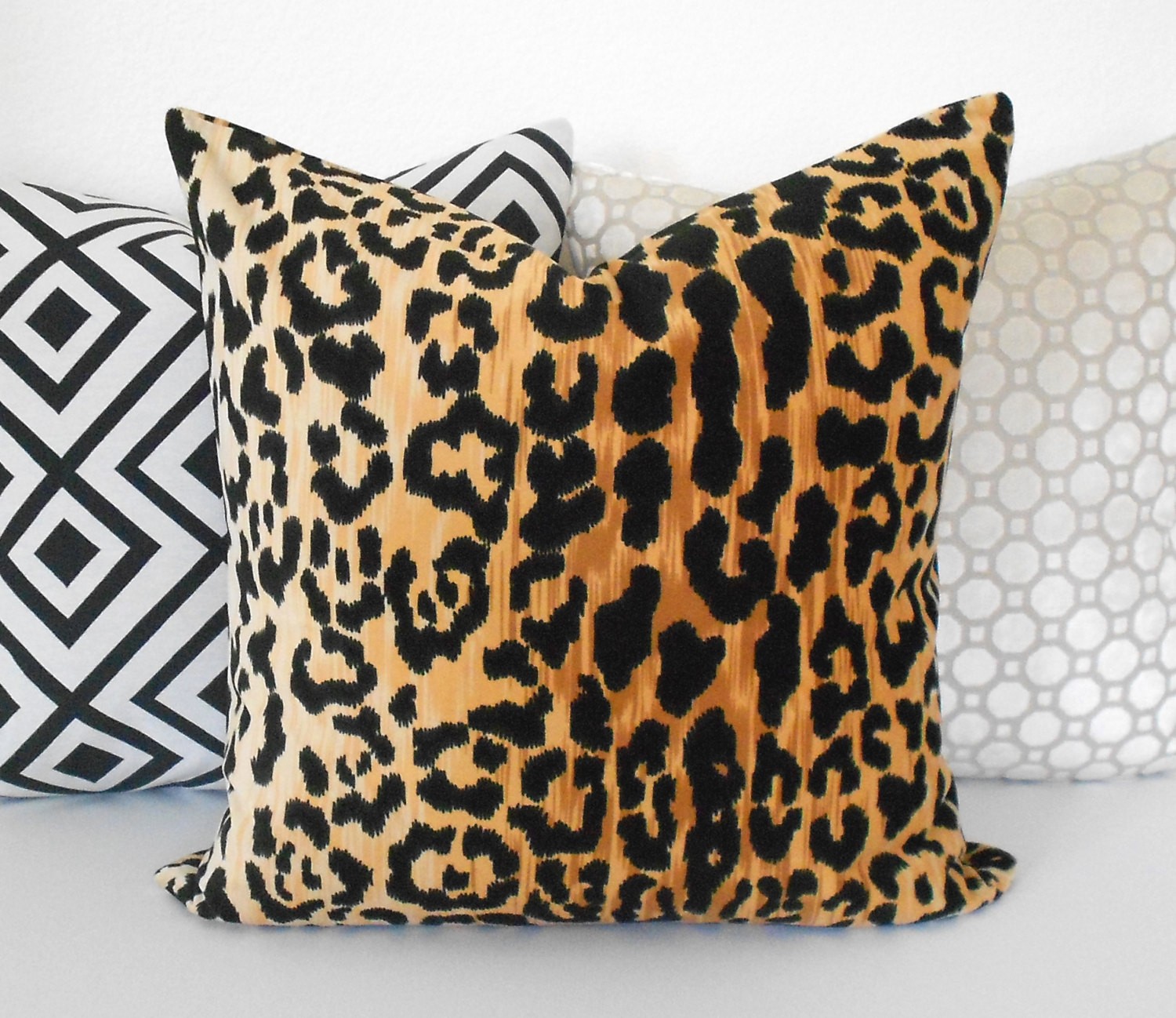 Leopard velvet decorative pillow cover animal print pillow 1
