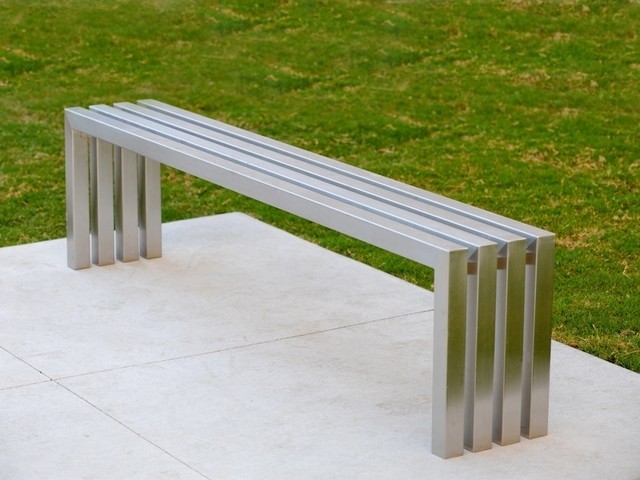 Linear stainless steel bench sarabi studio austin tx 1