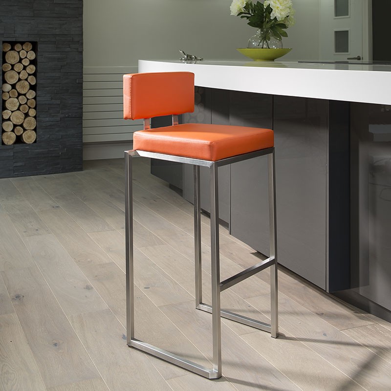 Luxury orange kitchen breakfast bar stool seat barstool