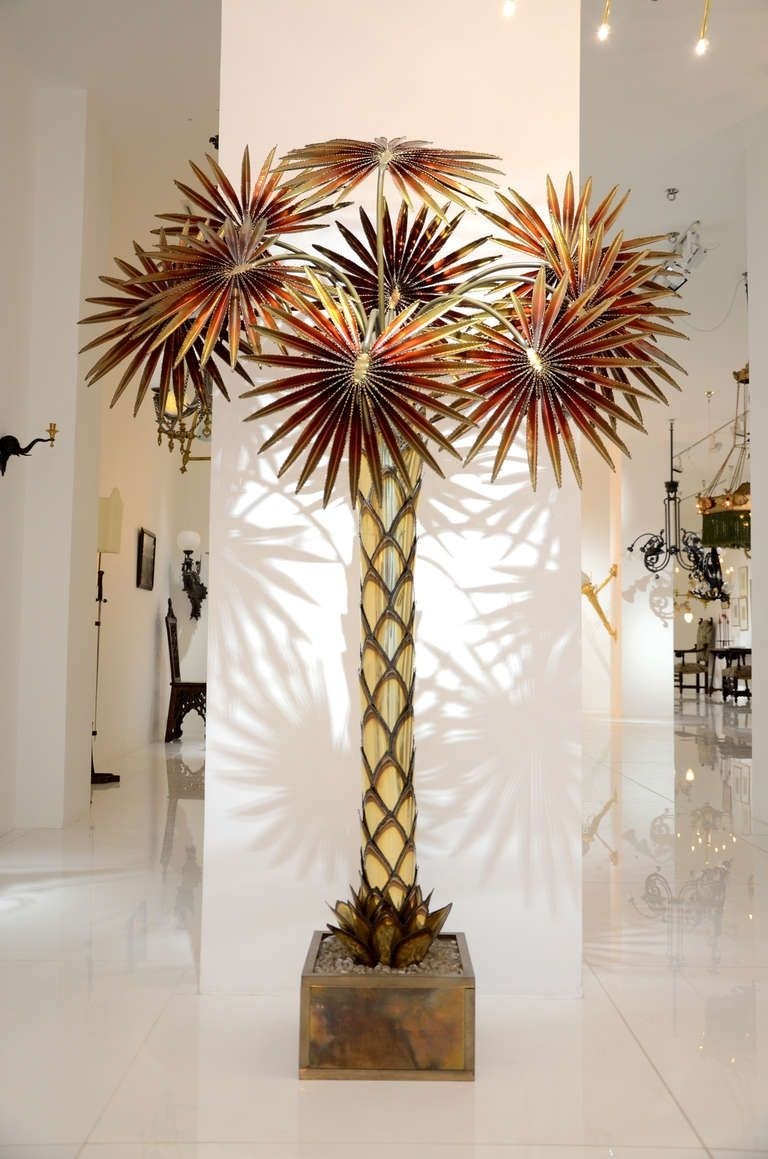Maison jansen palm tree floor lamp from a unique