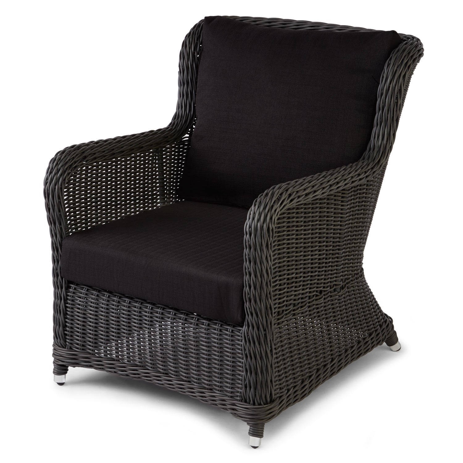 Michio resin wicker armless chair and cushion outdoor