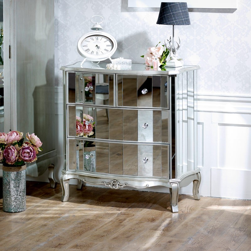 Mirrored chest of drawers tiffany range melody maison r