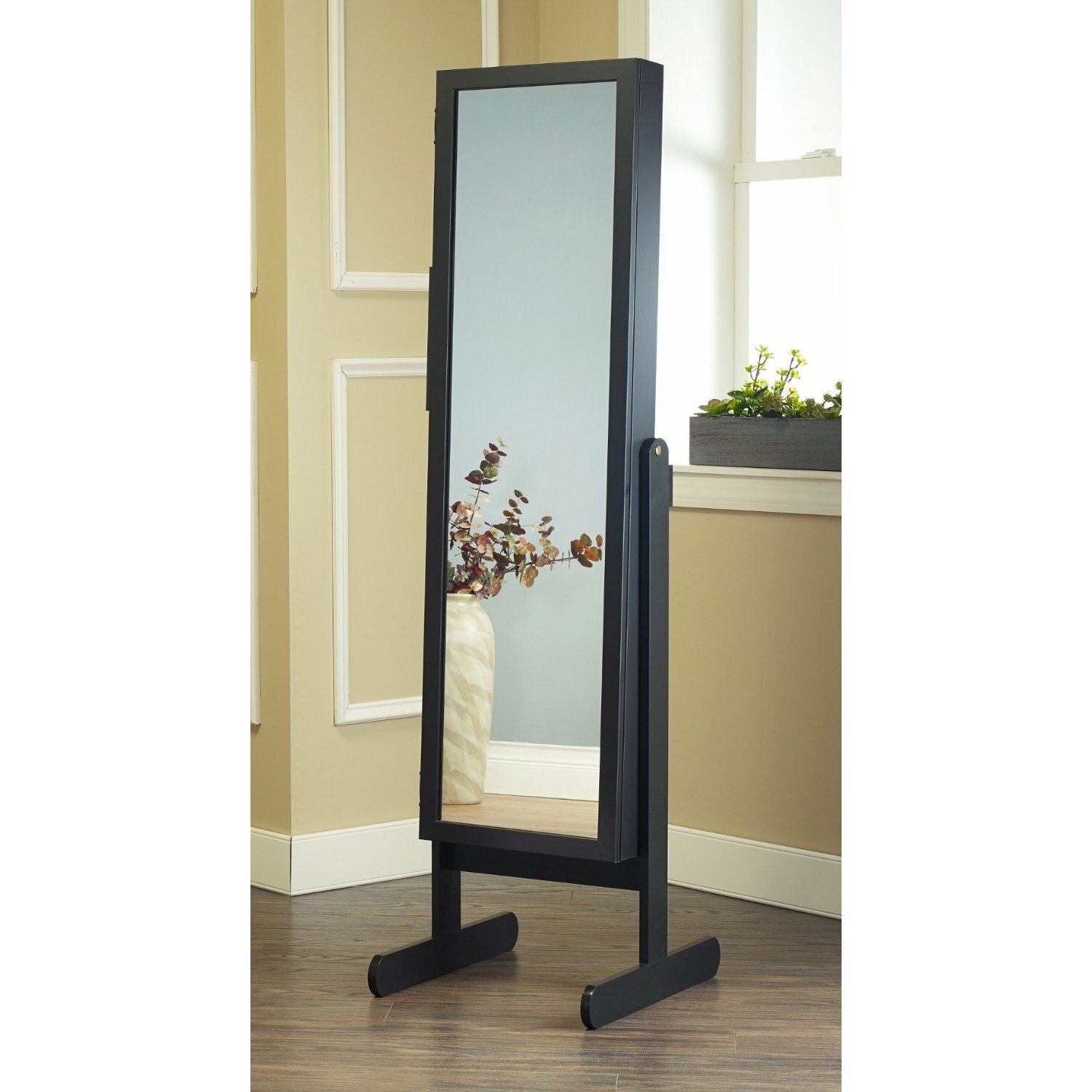 Mirrotek free standing jewelry armoire with mirror