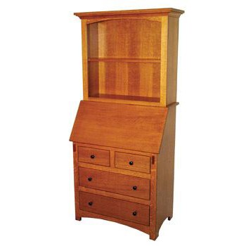 Mission secretary desk with hutch amish crafted furniture 1
