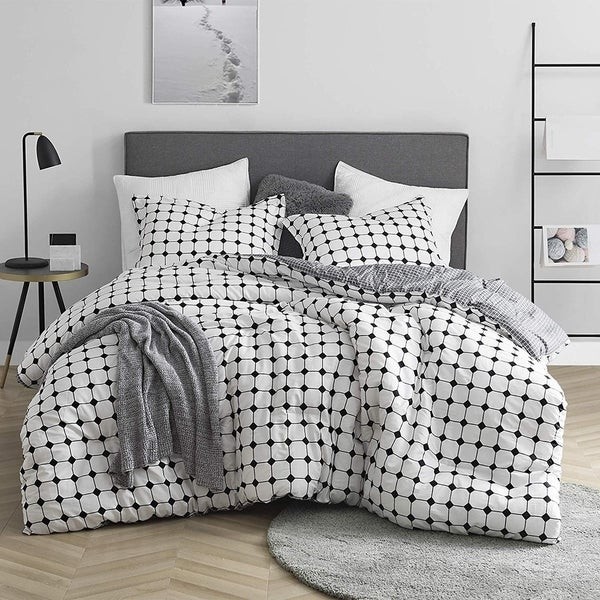 black and white striped comforter queen