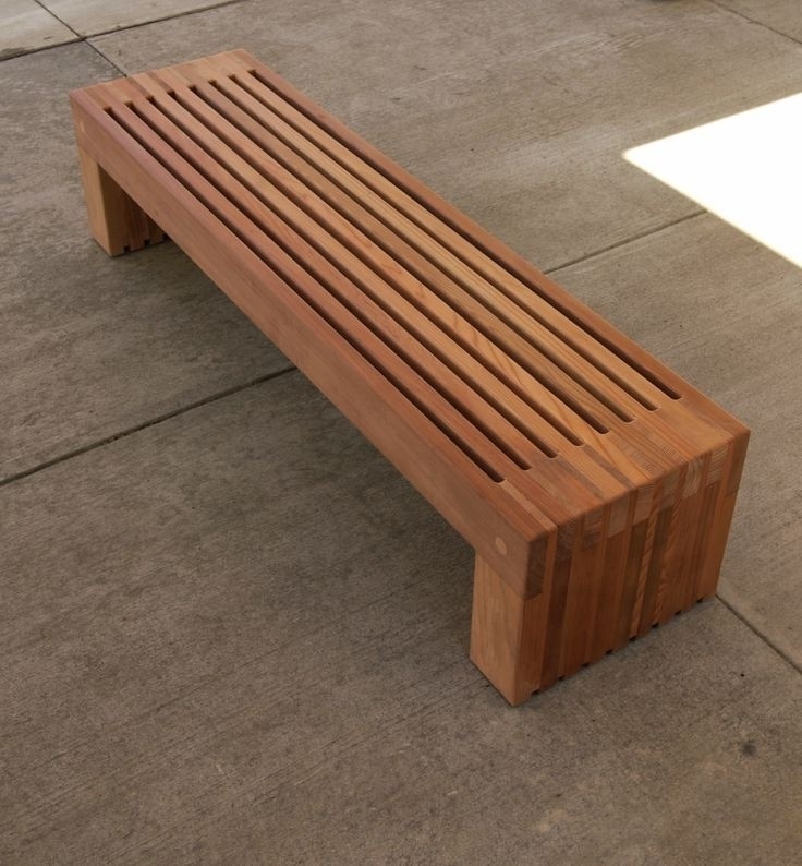 Outdoor modern industrial style ipe wood bench the wooden