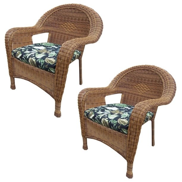 Pack of 2 natural brown stylish outdoor patio resin wicker