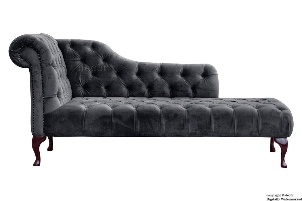 Paloma velvet chaise lounge cosmic black 1