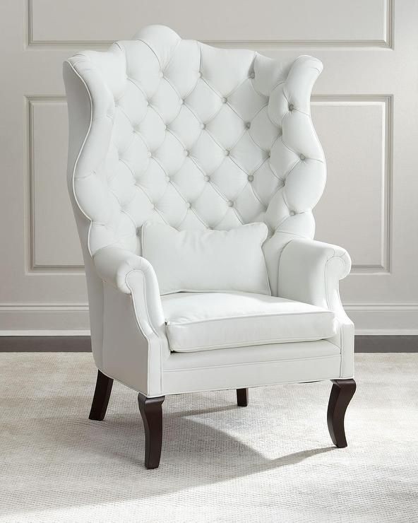 Pantages white leather wing chair leather wing chair