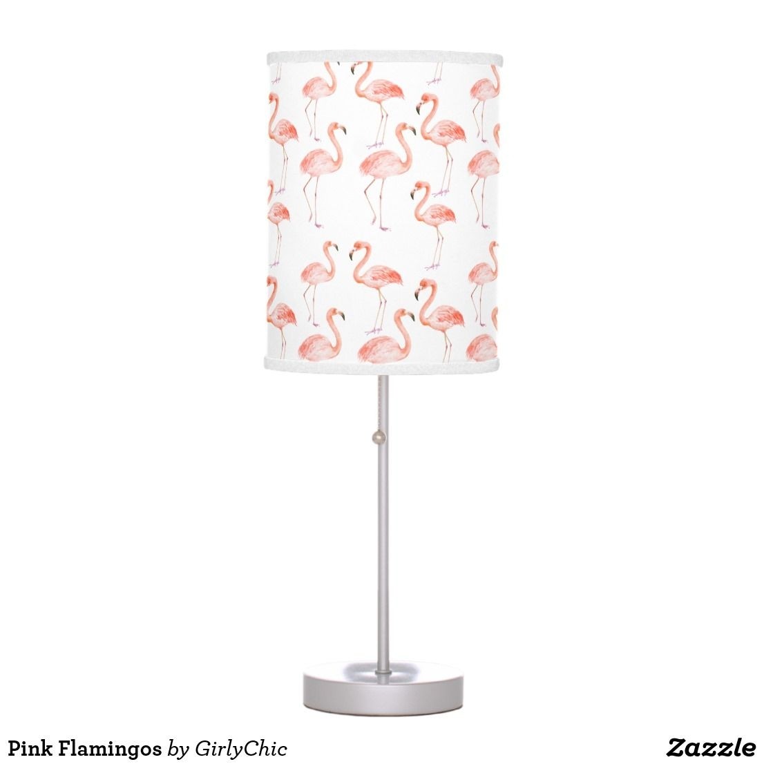 Pink flamingos table lamp with images