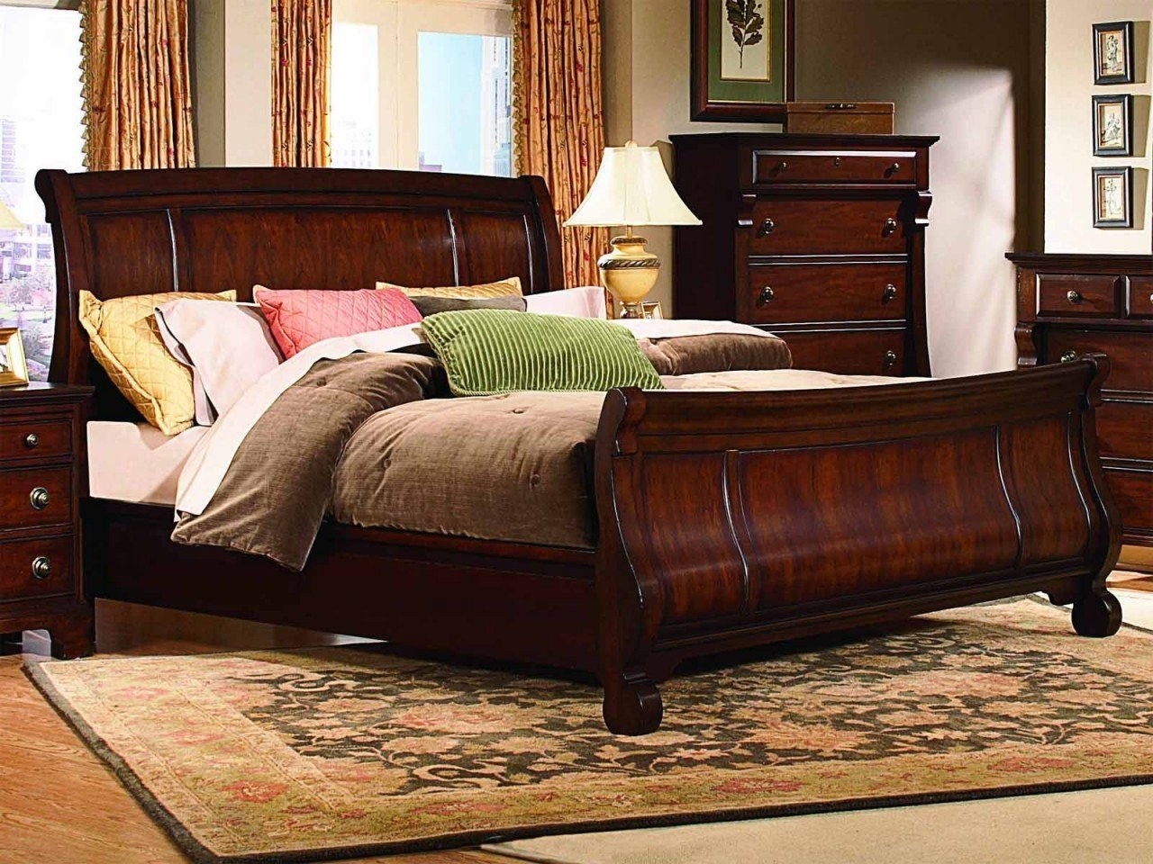 Queen sleigh bedroom set home furniture design