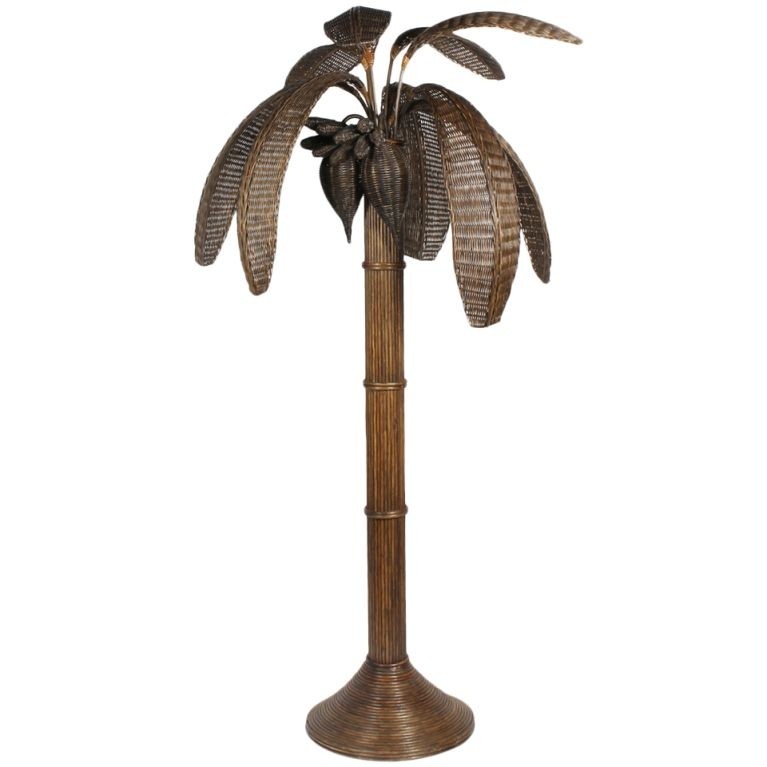 Rattan palm tree floor lamp rattan palm tree floor lamp