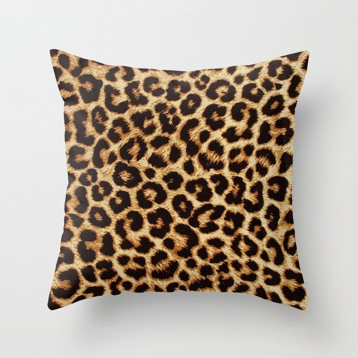 Real leopard throw pillow by 1chrisafia society6