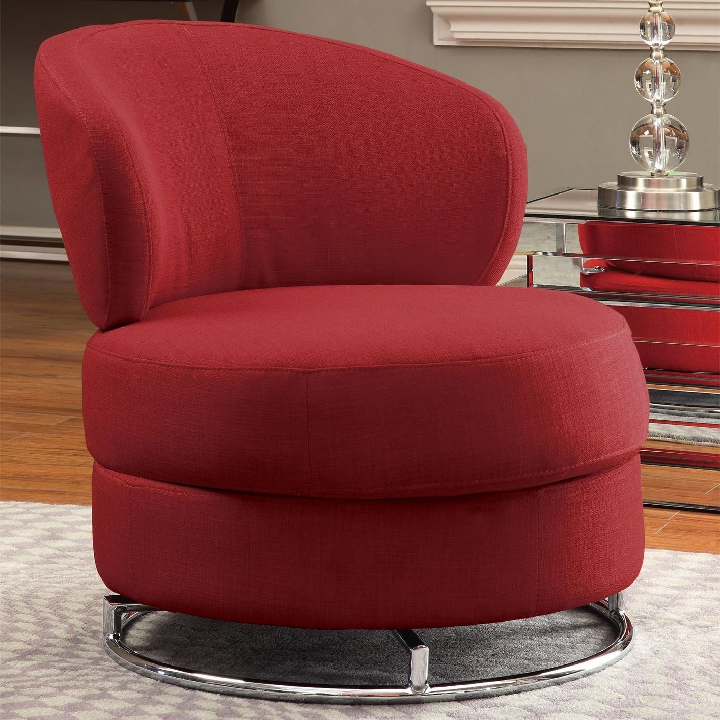 Red fabric swivel chair steal a sofa furniture outlet