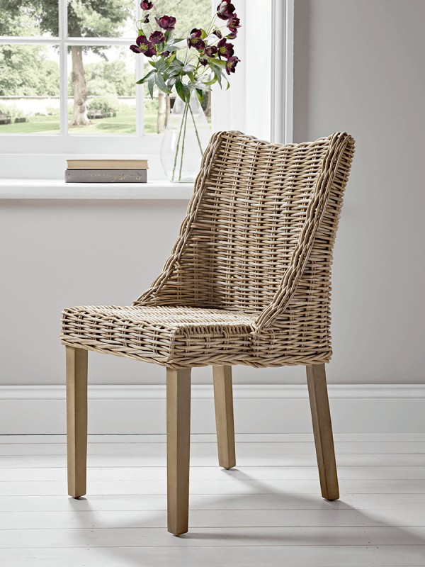Round rattan dining chair