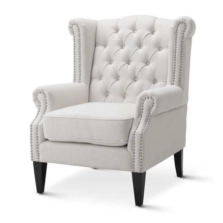 Royale wingback arm chair linen white white armchair