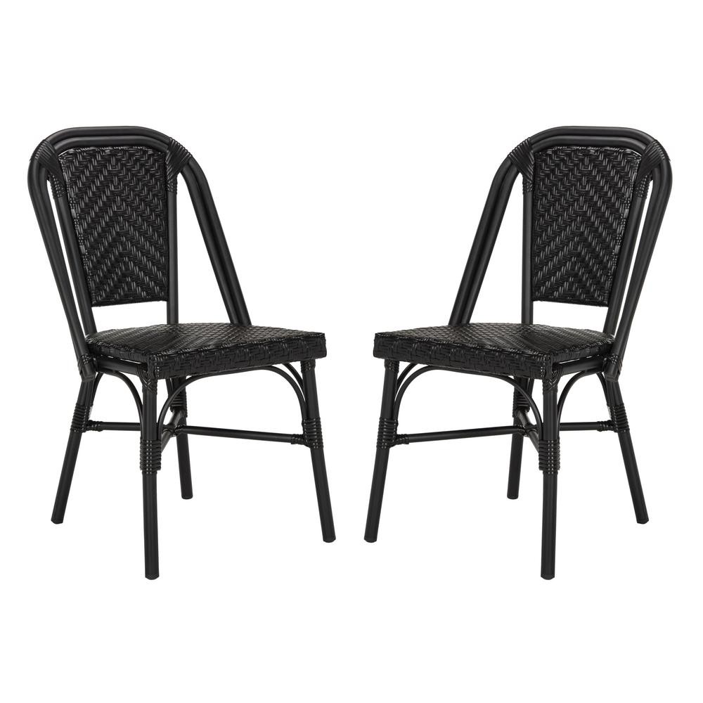 Safavieh daria stacking wicker outdoor dining chair in