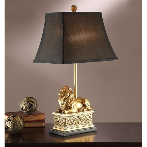 Shop golden lion table lamp set of 2 free shipping