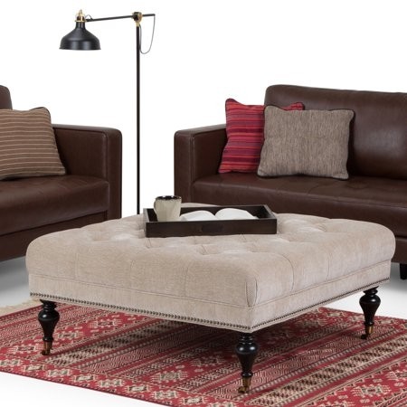 Simpli home marcus large square coffee table ottoman