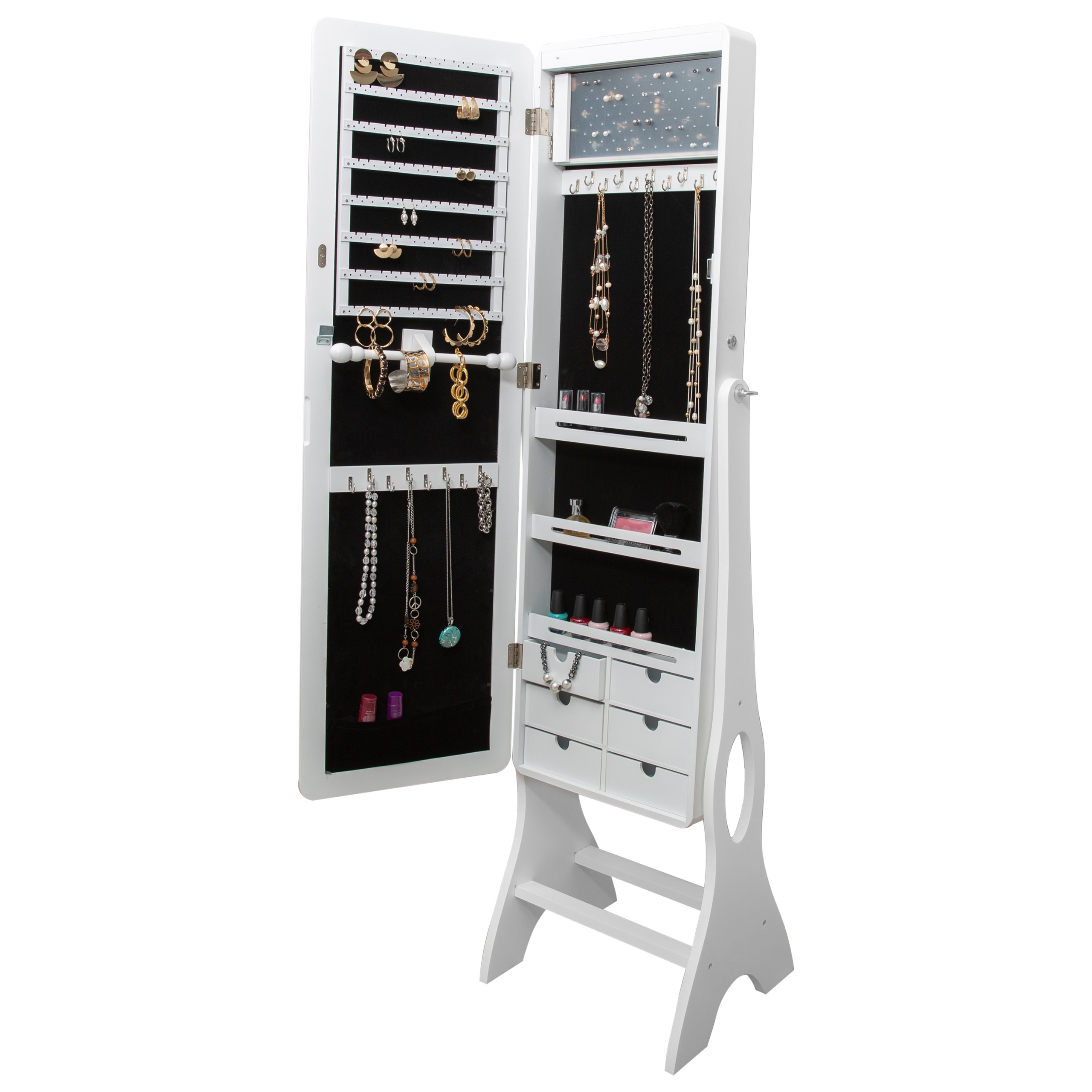 Simplify jewelry armoire with edge to edge full length
