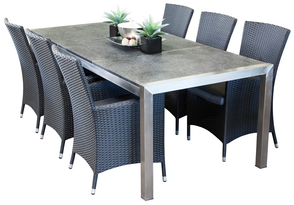 Stainless steel outdoor dining sets portman seater