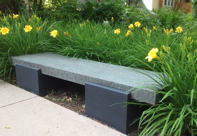 Stone landscape bench modern outdoor benches