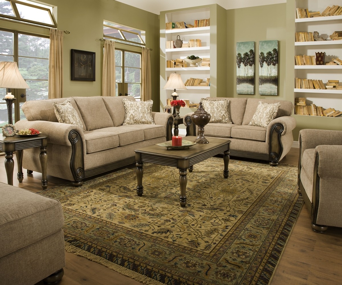 Theory dunes traditional beige living room furniture set w