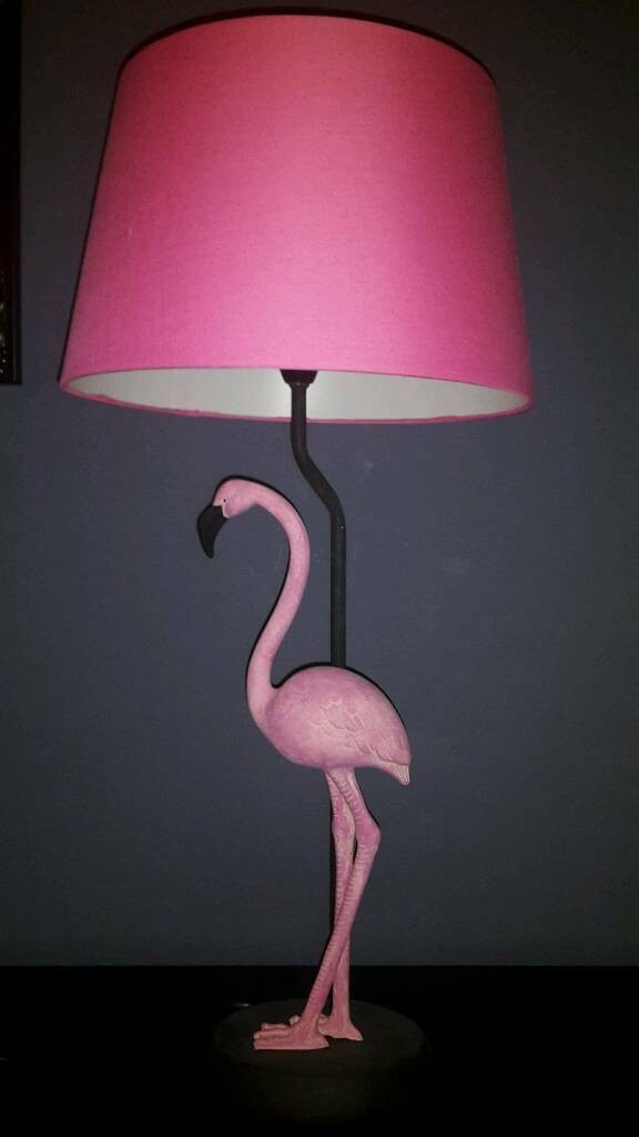 Tk maxx homesense bright pink black flamingo table lamp