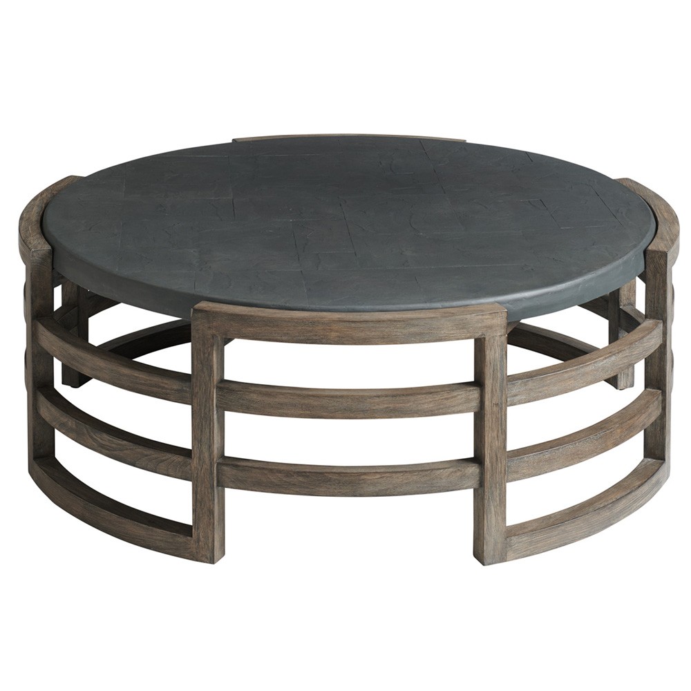 Tommy bahama la jolla round cocktail table with faux slate