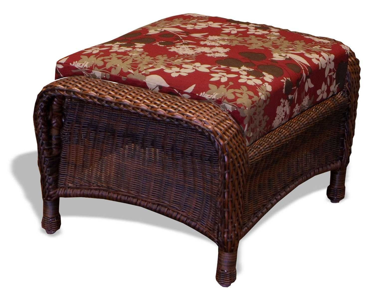 Tortuga outdoor lexington wicker cushion ottoman lex o1