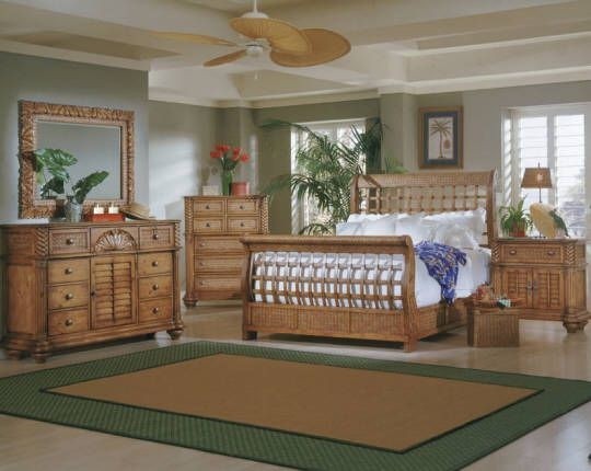 Tropical bedroom furniture island pine master bedroom set