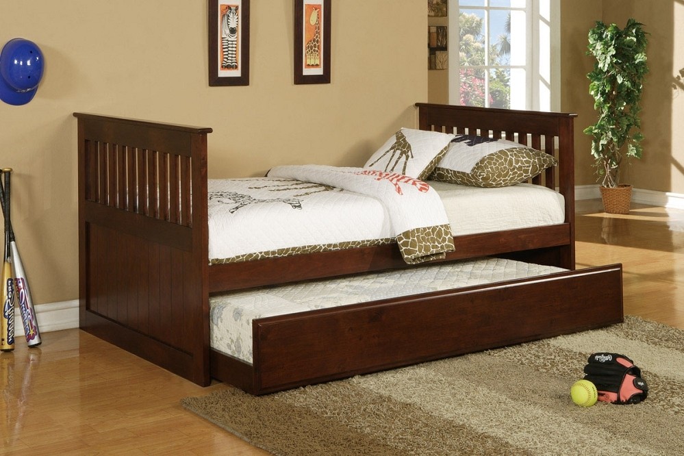 Twin size mission style solid wood bed trundle