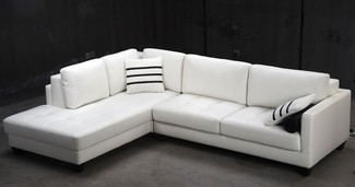 White Leather Sectionals - Foter