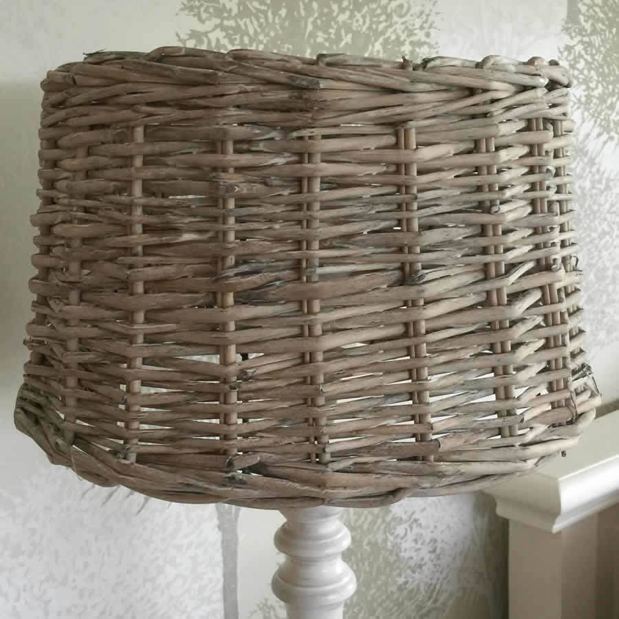 Vaucluse antique white table lamp and wicker shade by 1